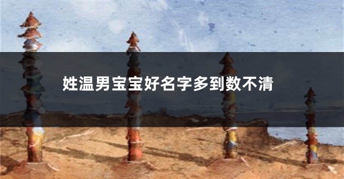 姓温男宝宝好名字多到数不清