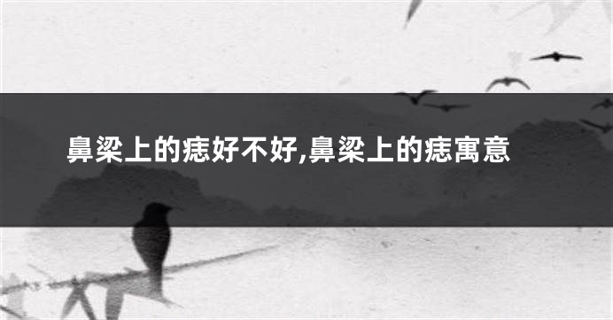 鼻梁上的痣好不好,鼻梁上的痣寓意