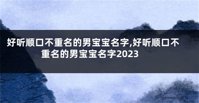 好听顺口不重名的男宝宝名字,好听顺口不重名的男宝宝名字2023