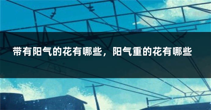带有阳气的花有哪些，阳气重的花有哪些