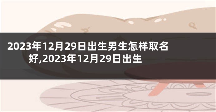 2023年12月29日出生男生怎样取名好,2023年12月29日出生