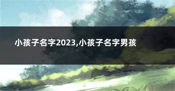 小孩子名字2023,小孩子名字男孩