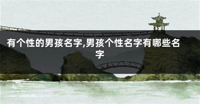有个性的男孩名字,男孩个性名字有哪些名字
