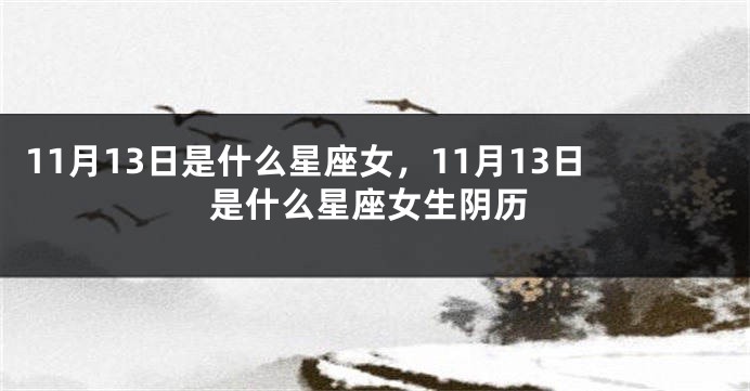11月13日是什么星座女，11月13日是什么星座女生阴历