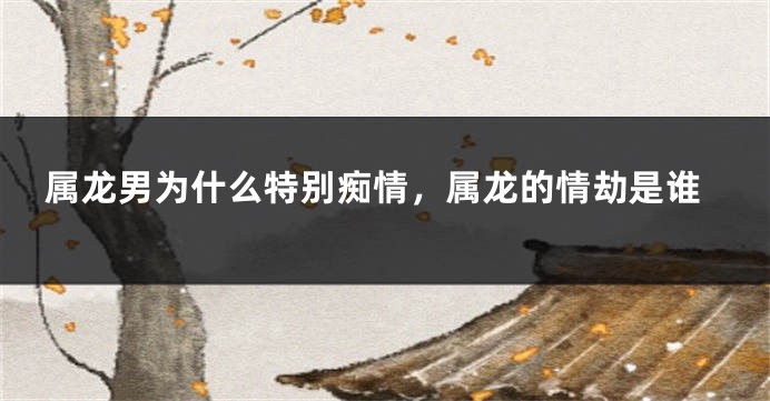 属龙男为什么特别痴情，属龙的情劫是谁