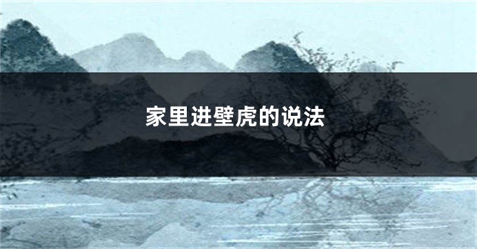 家里进壁虎的说法
