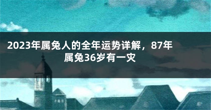 2023年属兔人的全年运势详解，87年属兔36岁有一灾