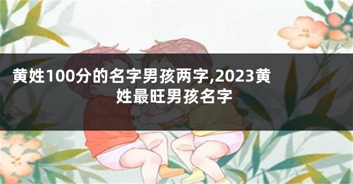 黄姓100分的名字男孩两字,2023黄姓最旺男孩名字
