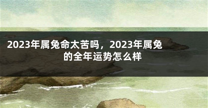 2023年属兔命太苦吗，2023年属兔的全年运势怎么样
