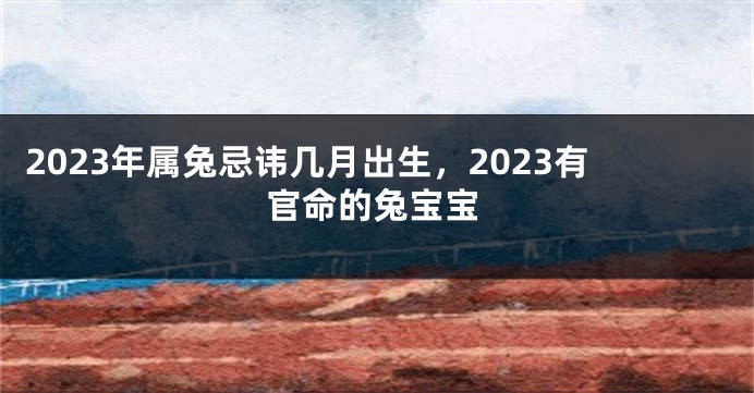 2023年属兔忌讳几月出生，2023有官命的兔宝宝