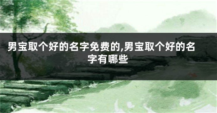 男宝取个好的名字免费的,男宝取个好的名字有哪些