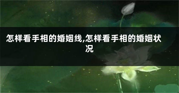 怎样看手相的婚姻线,怎样看手相的婚姻状况