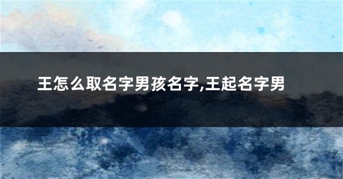 王怎么取名字男孩名字,王起名字男