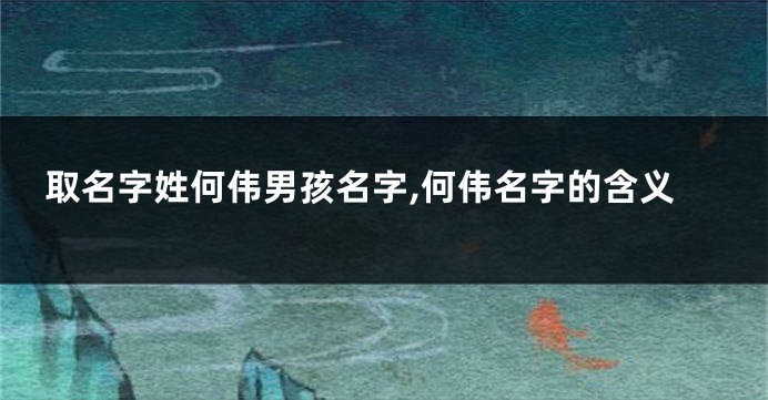 取名字姓何伟男孩名字,何伟名字的含义