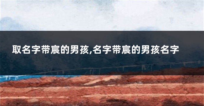 取名字带宸的男孩,名字带宸的男孩名字