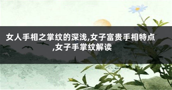 女人手相之掌纹的深浅,女子富贵手相特点,女子手掌纹解读
