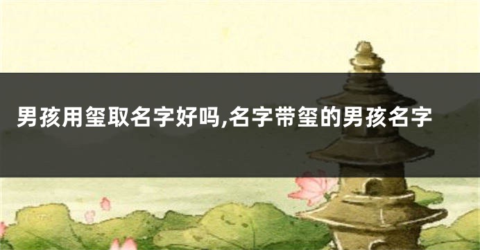 男孩用玺取名字好吗,名字带玺的男孩名字