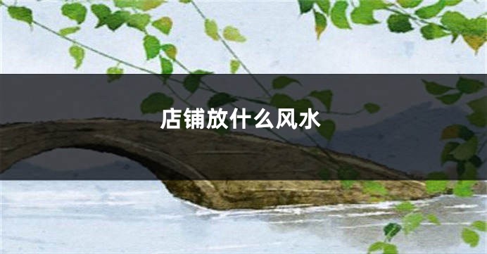店铺放什么风水