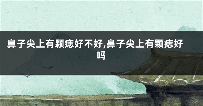鼻子尖上有颗痣好不好,鼻子尖上有颗痣好吗