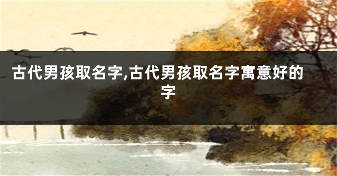 古代男孩取名字,古代男孩取名字寓意好的字