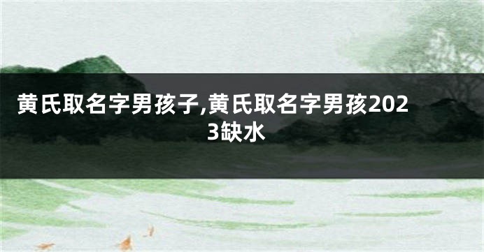 黄氏取名字男孩子,黄氏取名字男孩2023缺水