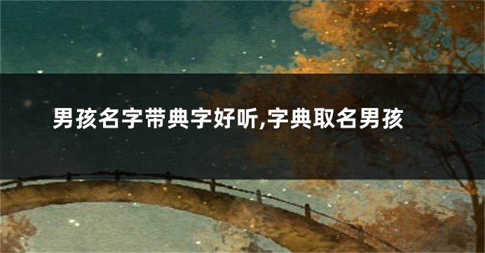 男孩名字带典字好听,字典取名男孩