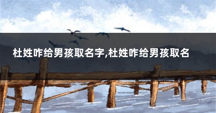 杜姓咋给男孩取名字,杜姓咋给男孩取名