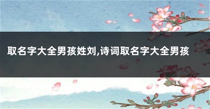取名字大全男孩姓刘,诗词取名字大全男孩
