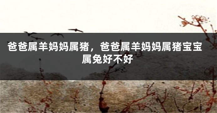 爸爸属羊妈妈属猪，爸爸属羊妈妈属猪宝宝属兔好不好