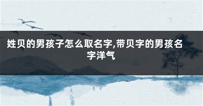 姓贝的男孩子怎么取名字,带贝字的男孩名字洋气