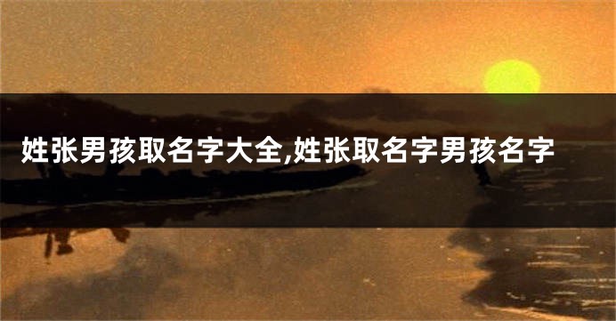 姓张男孩取名字大全,姓张取名字男孩名字
