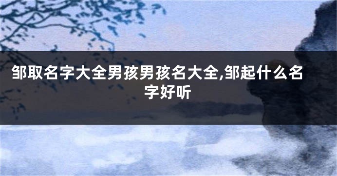 邹取名字大全男孩男孩名大全,邹起什么名字好听