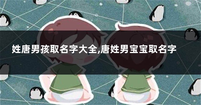 姓唐男孩取名字大全,唐姓男宝宝取名字