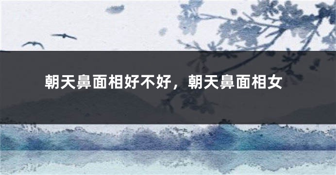 朝天鼻面相好不好，朝天鼻面相女
