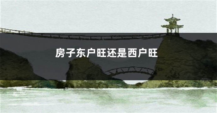 房子东户旺还是西户旺