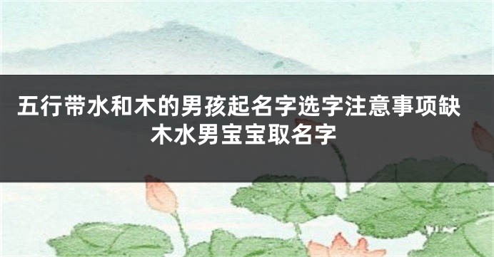 五行带水和木的男孩起名字选字注意事项缺木水男宝宝取名字