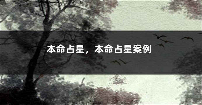本命占星，本命占星案例
