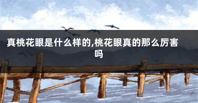 真桃花眼是什么样的,桃花眼真的那么厉害吗