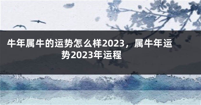 牛年属牛的运势怎么样2023，属牛年运势2023年运程