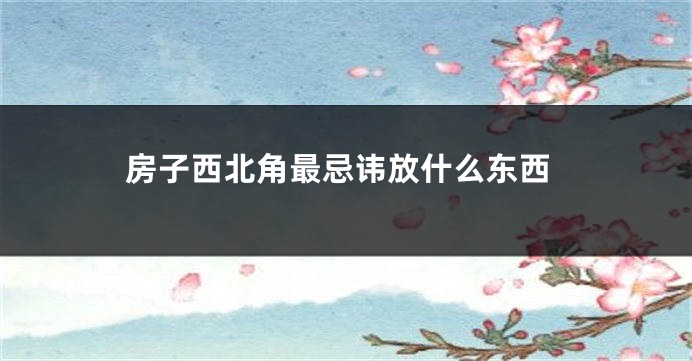 房子西北角最忌讳放什么东西