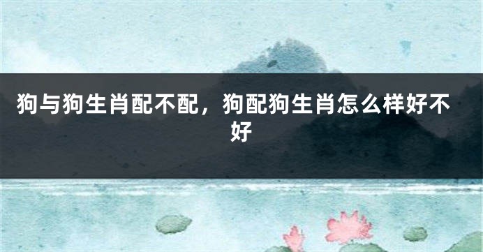 狗与狗生肖配不配，狗配狗生肖怎么样好不好