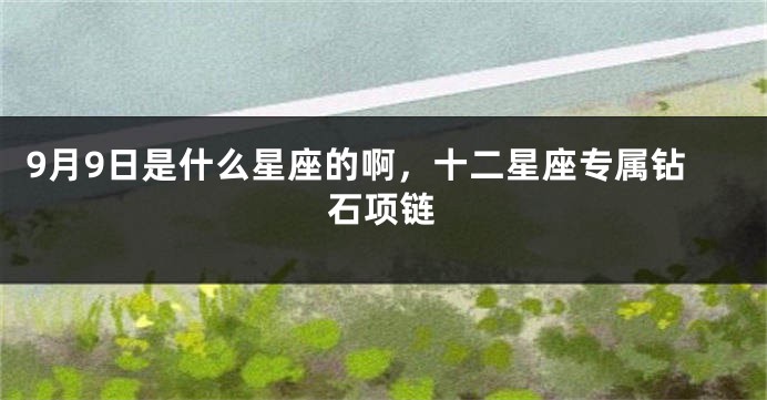9月9日是什么星座的啊，十二星座专属钻石项链
