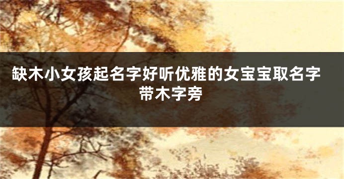 缺木小女孩起名字好听优雅的女宝宝取名字带木字旁