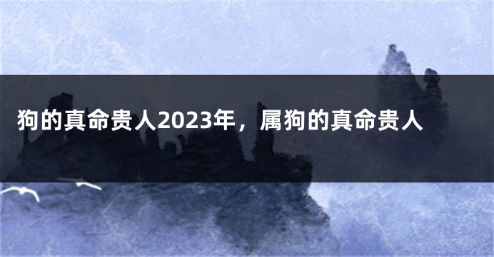 狗的真命贵人2023年，属狗的真命贵人