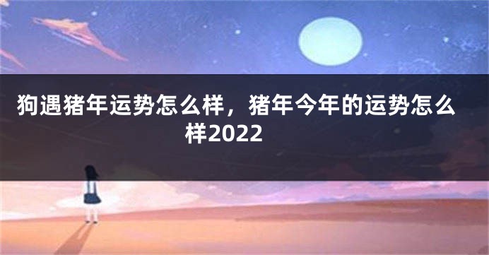 狗遇猪年运势怎么样，猪年今年的运势怎么样2022
