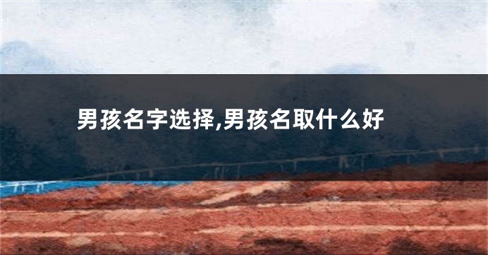 男孩名字选择,男孩名取什么好