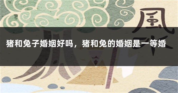 猪和兔子婚姻好吗，猪和兔的婚姻是一等婚