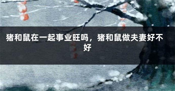 猪和鼠在一起事业旺吗，猪和鼠做夫妻好不好
