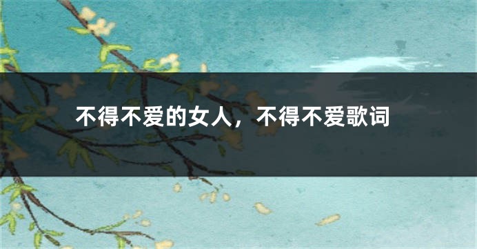 不得不爱的女人，不得不爱歌词