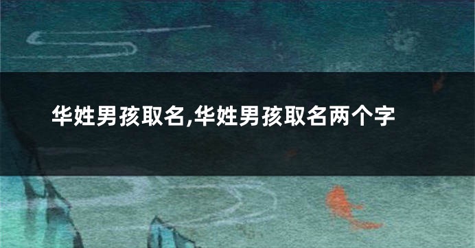 华姓男孩取名,华姓男孩取名两个字